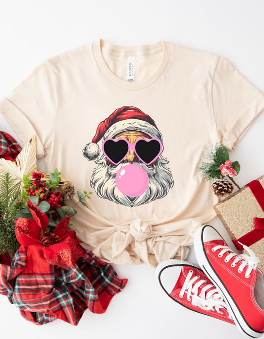 Santa bubble gum tee