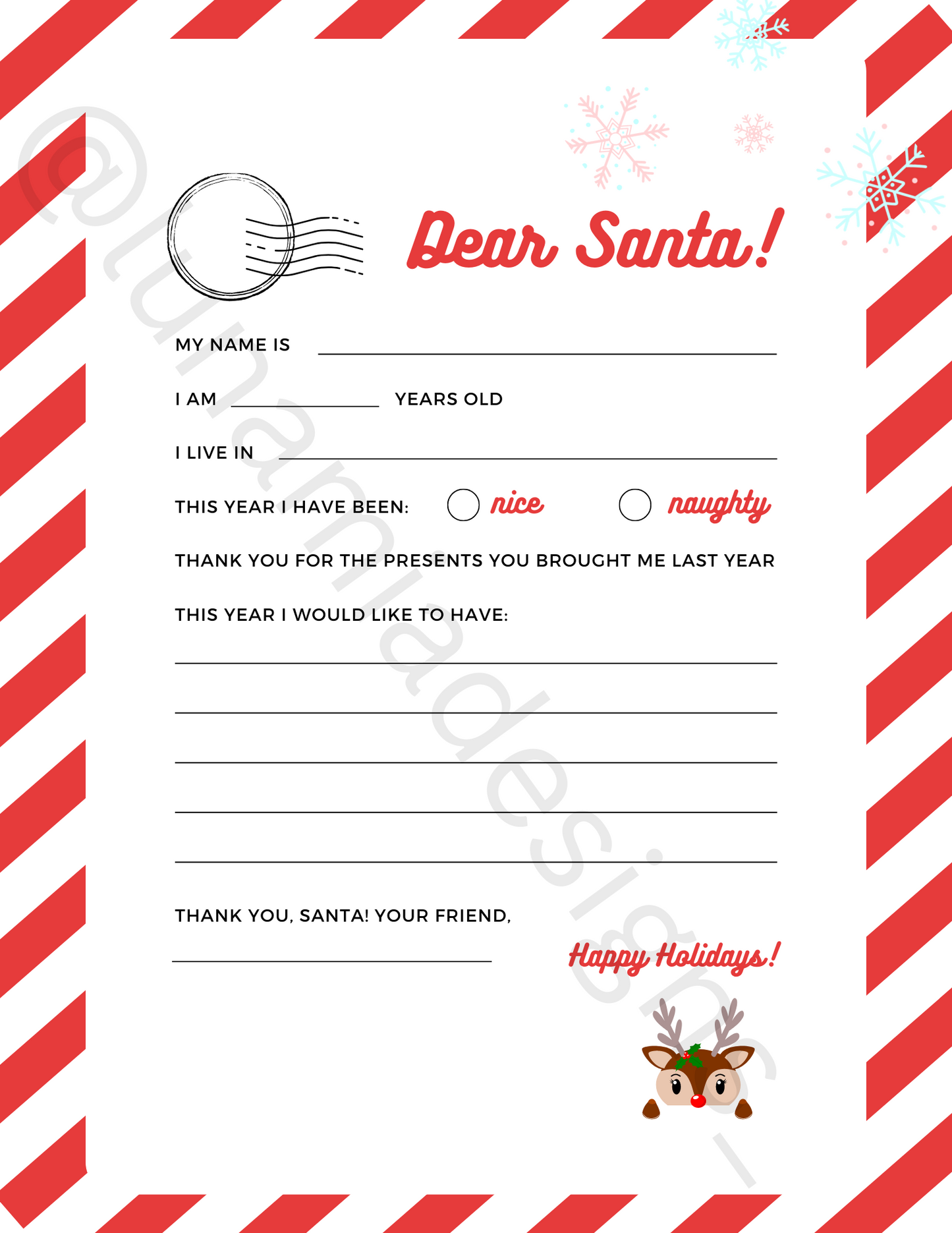 Dear Santa Letter