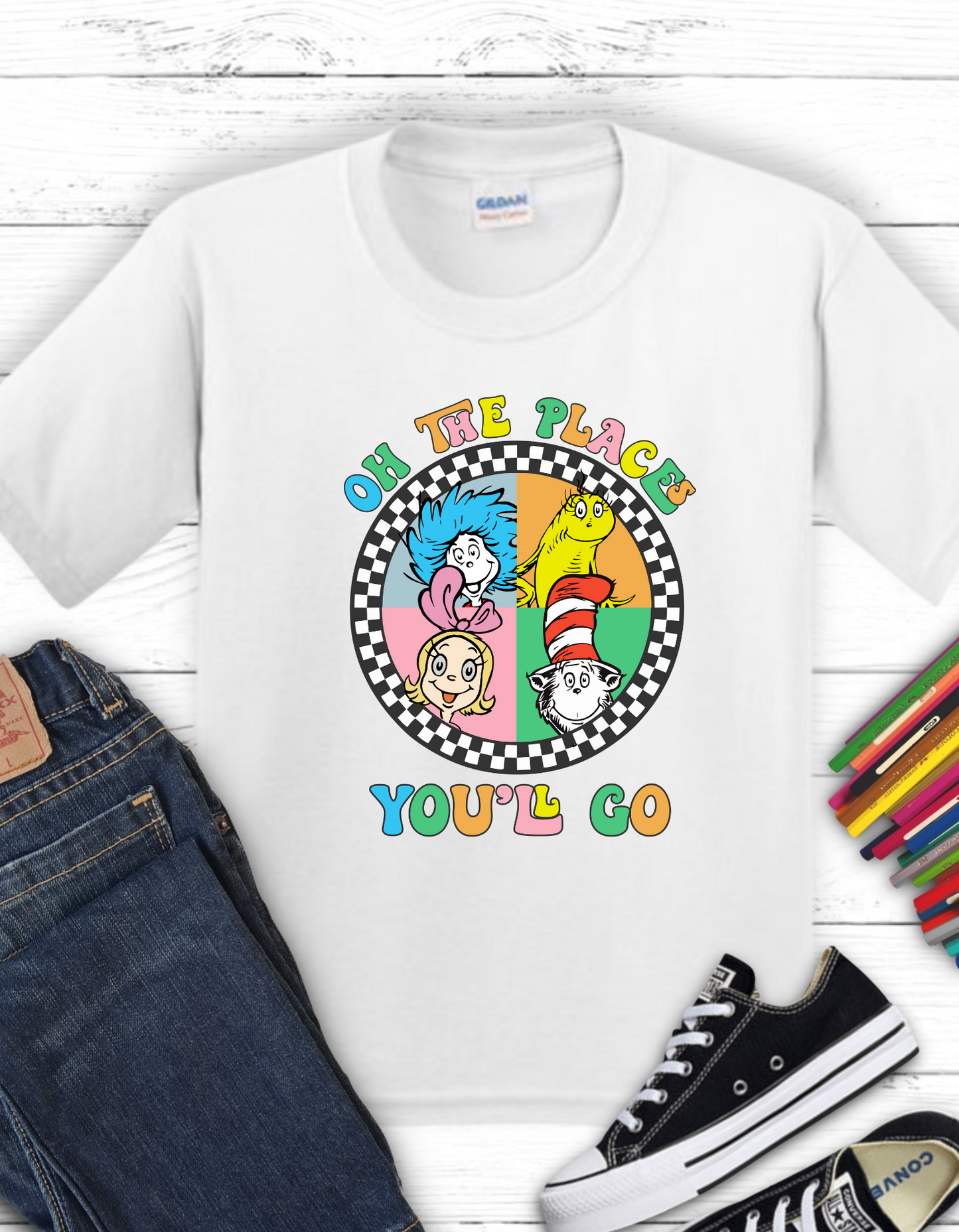 Kids Oh the places tee