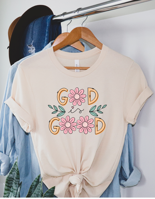 God is Good Flower Tee